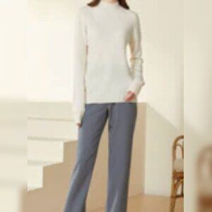 Sylphide Ecru White 100% Wool Sweater